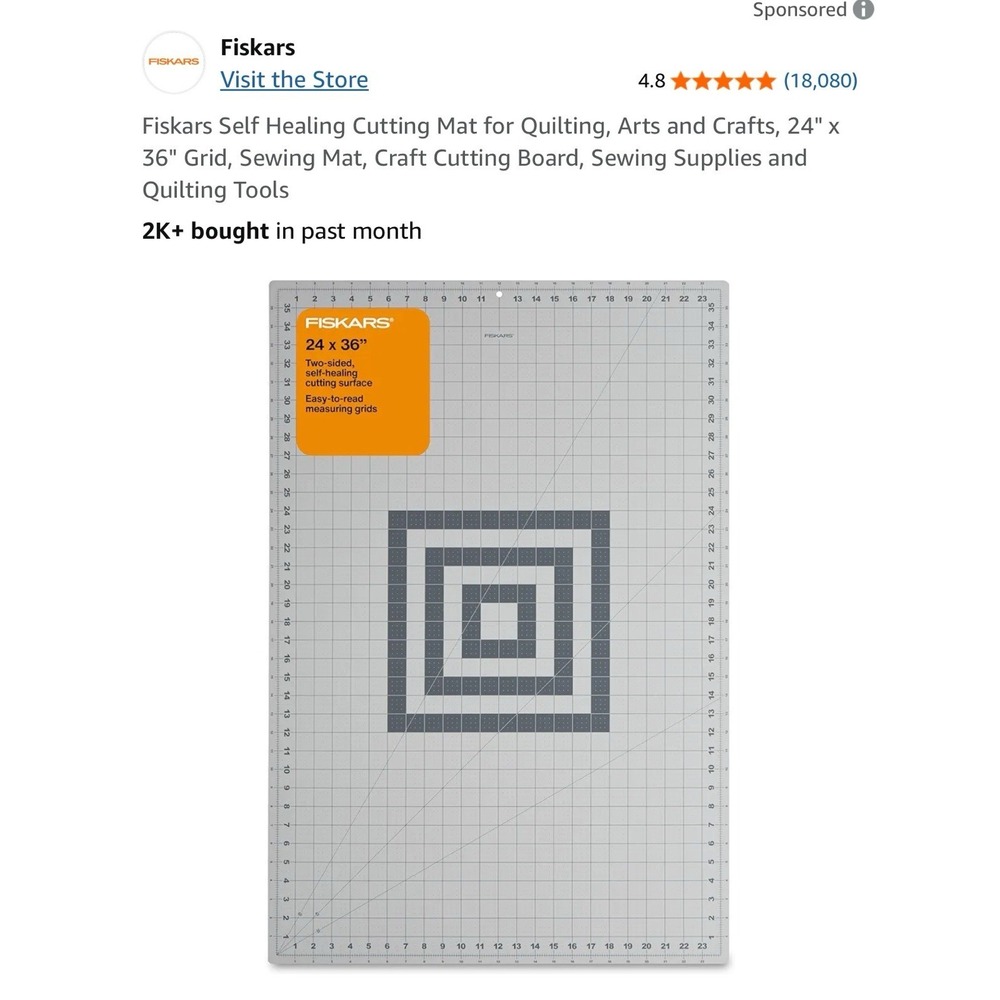 Fiskars (1283727097J) 24 x 36 Inch Self Healing Rotary Cutting Mat